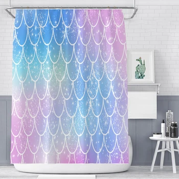 Занавеска для ванны с красочным рисунком, водонепроницаемые занавески для душа, занавеска с геометрической 3D-печатью для декора ванной комнаты