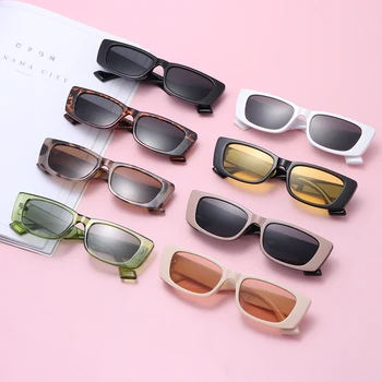 Прямоугольные солнцезащитные очки Для женщин, овальные, Винтажные, брендовые, дизайнерские, квадратные Солнцезащитные очки для женщин, оттенки, Женские очки с антибликовым покрытием UV400