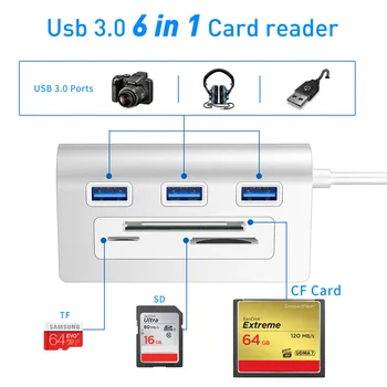 USB 3.0 3 Порта USB-КОНЦЕНТРАТОР Кард-ридер с TF/SD Кард-ридером Multi USB Splitter usb card reader для Windows Mac os прямая доставка