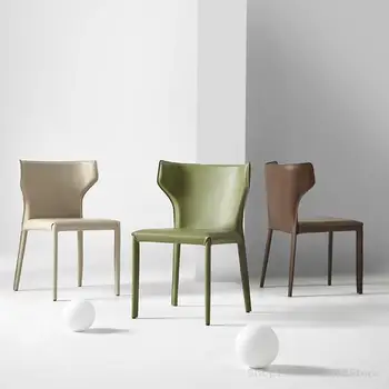 Nordic Lounge Скандинавское кресло Кожаное Белое Удобное дизайнерское кресло Офисное седло Винтажная домашняя мебель Sedie Da Pranzo WSW35XP