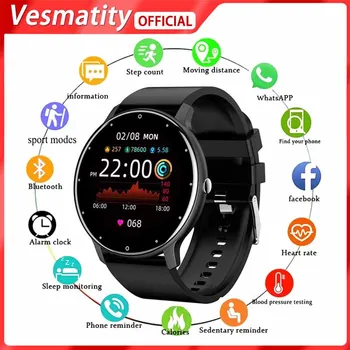 Смарт-часы Vesmatity ZL02D, Bluetooth-телефон, Мужской Женский Спортивный Фитнес, Монитор сердечного ритма во время сна, Водонепроницаемый для IOS Android