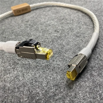 Высококачественный кабель Nordost Odin Ethernet Посеребренный кабель Cat8 Speed Lan Сетевой патч-кабель RJ45