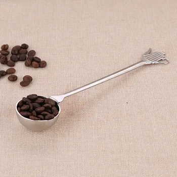Креативная мерная ложка для кофе из нержавеющей стали, Мерная ложка для порошка кофейных зерен, ложка с длинной ручкой