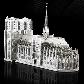 3D Металлические пазлы Jigsaw Notre Dame Cathedral Paris Наборы для сборки моделей своими руками Игрушки для взрослых подарки на день рождения