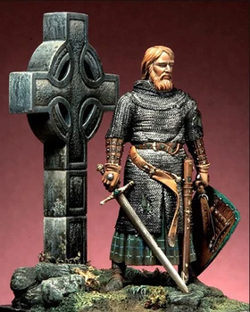 В разобранном виде 1/32 древняя подставка человек с мечом Фигурка из смолы миниатюрные модельные наборы Неокрашенные