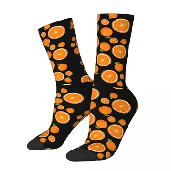 Мужские носки в стиле ретро с апельсинами, фрукты, Еда, унисекс, хип-хоп, С принтом, Подарок для носков Happy Crew