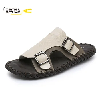 Camel Active/ Новая Брендовая обувь; Летние Вьетнамки; Мужские Сандалии; Дизайнерские Модные Пляжные Тапочки Из Натуральной Воловьей кожи DQ120076