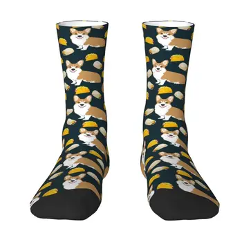 Носки для собак Tacos Вельш-корги, мужские и женские теплые Забавные носки для экипажа, новинка