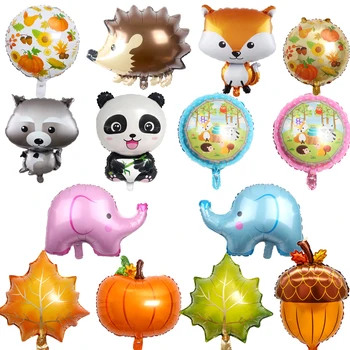 Воздушные шары на тему Дня благодарения, сосновая шишка, кленовые листья, украшение из тыквы, воздушный шар из фольги, тема джунглей, Детские игрушки на день рождения