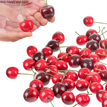 Имитационная модель фруктов Поддельная вишня, черешня, фотография еды, реквизит для фотосъемки, украшение дома, искусственные фрукты, искусственные украшения