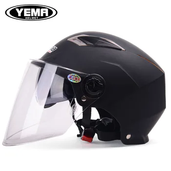 Мотоциклетный шлем, скутер, велосипед, бейсболка с открытым лицом, защитная каска от ультрафиолета, мотоциклетный шлем с двойным козырьком, световая полоса