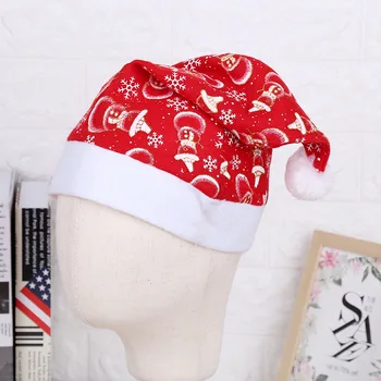 Рождественские шапки с принтом снеговика/Рождественской елки, лоскутная кепка с плюшевым шариком, новогодние украшения
