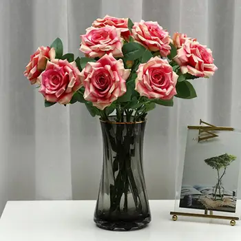 Шелковая роза, искусственный цветок, Роза, реалистичная Изысканная, не увядающая, Искусственная для дома