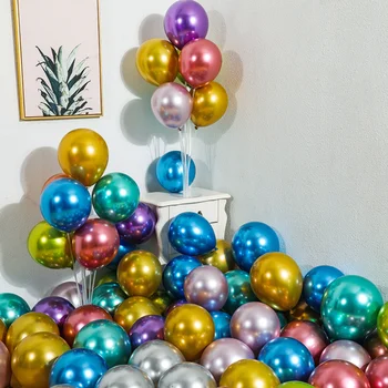 10 шт. Металлических латексных воздушных шаров, Рождественских воздушных шаров для душа ребенка, свадебных, Хэллоуинских, Новогодних, в форме шара, украшений для вечеринки по случаю Дня рождения.