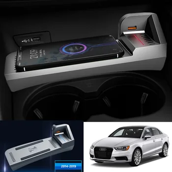 Автомобильное Беспроводное Зарядное Устройство Для Audi A3 2014-2020 2015-2020 Коробка Для Хранения Установка Прикуривателя Три Катушки