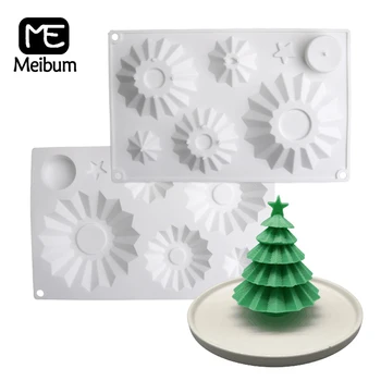 Meibum DIY Дизайн Рождественской елки, Формы для французского мусса, торта, силиконовые формы для шоколада, Рождественские Украшения, Инструменты для выпечки.