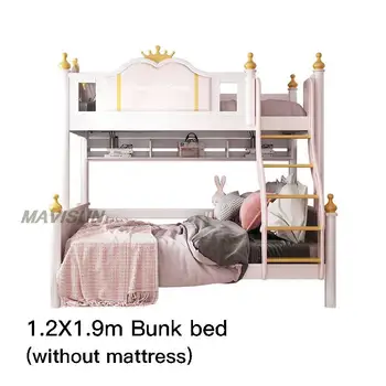 Кровать Принцессы Розовая Двухъярусная кровать, понравившаяся девочке, Спальный гарнитур, комбинированная кровать для хранения, подходящая для домашнего обихода мебель для дома