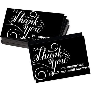 30шт Спасибо за ваш заказ открытка Черно-белые открытки для поддержки бизнеса Подарочная открытка для украшения небольшого магазина
