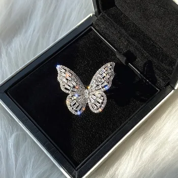 Романтическое Сказочное 3D кольцо с бабочкой для женщин, высококачественный Циркон, подарки для девочек на День Рождения, Ежедневное Открытое кольцо, Ювелирные аксессуары