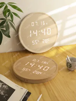Светодиодные светящиеся электронные часы гостиная домашняя мода креативный скандинавский свет роскошные простые настенные часы