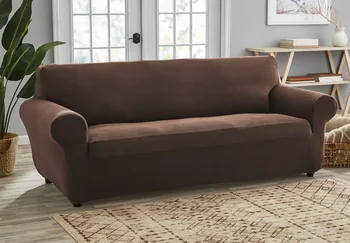 Чехол для дивана из эластичной ткани Pixel, коричневый, цельный