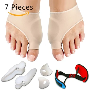 HANRIVER 7 частей костюма для коррекции вальгусной деформации стопы, разделитель пальцев на ногах, силиконовые ортопедические стельки