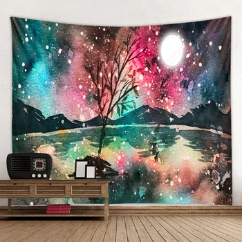 Картина маслом звездное небо ночное небо набивной гобелен, украшение из ткани общежитие, дом под звездным небом
