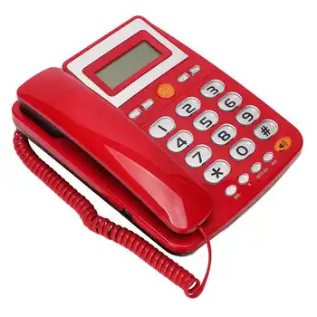 Проводной стационарный телефон HD Громкая связь, регулировка яркости ЖК-дисплея, набор одной кнопкой, проводной стационарный телефон, красный