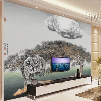 бейбехан Персонализированные пользовательские обои ручной работы Китайская живопись ранняя весна февраль ТВ фон