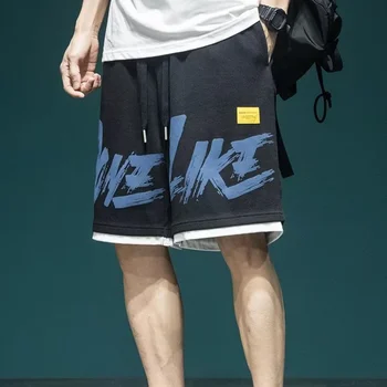 2023 Летние Мужские Шорты Корейская мода Серые Спортивные Шорты Harajuku High Street Мужская Одежда Мужские Повседневные Спортивные Штаны Дома