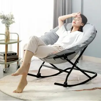 Современная простота Складное кресло с откидной спинкой Семейный балкон Кресло для спальни Лунный стул Диван-качалка для отдыха Мебель для гостиной