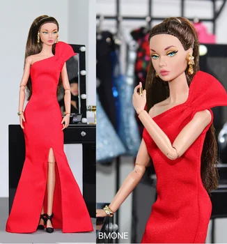 Вечернее платье/длинное красное платье-юбка/ 30 см кукольная одежда канонические парадные наряды Для 1/6 Xinyi FR ST Куклы Барби
