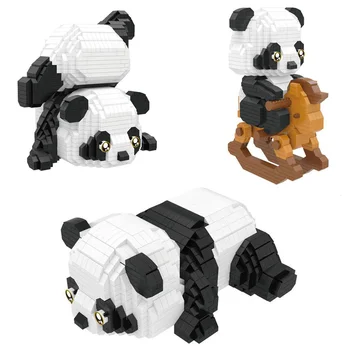 Naughty Panda Micro Building Blocks, креативная 3D модель животного 