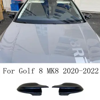 Черное Боковое Зеркало Заднего Вида, Крышка Зеркала Заднего Вида, Бычий Рог Для Golf 8 MK8 GTE GTD-R-Line 2020 2021