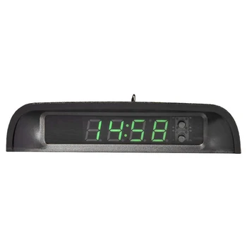 Автомобильные часы с ночным дисплеем, термометр, автоматические внутренние цифровые часы на солнечной батарее, 24-часовые автомобильные часы