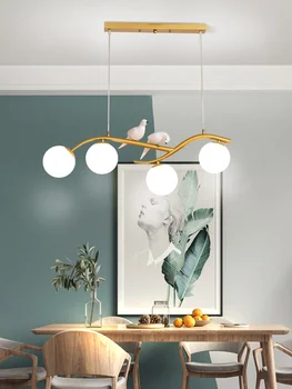 Подвесной светильник в скандинавском стиле для гостиной-столовой 2021 года, кухонный остров, Лофт, светодиодный потолочный светильник из черного золотого стекла Bubble