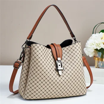 Сумка-мешок с принтом 2023, Новая мода, женская сумка большой емкости, простая универсальная сумка через плечо, сумочка