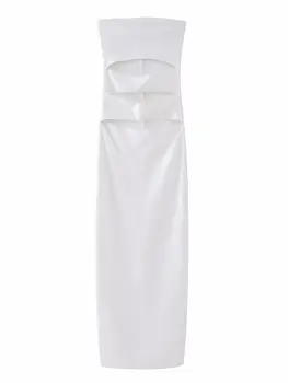 SLMD 2023, НОВЫЕ летние женские белые тонкие платья с разрезом спереди