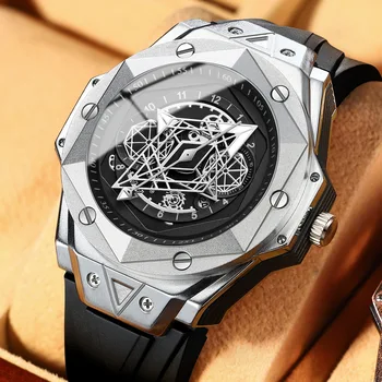 Часы Men's fashion trend tattoo водонепроницаемые силиконовые кварцевые часы man automatic watch